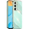 EASSGU [Telaio Elettrolitico Custodia per Samsung Galaxy S25+ / Samsung Galaxy S25 Plus (6.7 Inches) Cover Protettiva in Morbido Silicone TPU - Verde