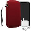 kwmobile Custodia in Neoprene con Zip per Smartphone L - 6,5 - Astuccio Portacellulare a Sacchetto con Cerniera - Borsa in rosso