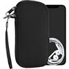 kwmobile Custodia in Neoprene con Zip per Smartphone S - 4,5 - Astuccio Portacellulare a Sacchetto con Cerniera - Borsa in nero