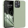 kwmobile Cover per Apple iPhone 12 / iPhone 12 Pro Custodia - Back Case per Smartphone in Silicone TPU - Protezione Gommata - verde grigio