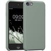 kwmobile Back-cover compatibile con Apple iPod Touch 6G / 7G (6a e 7a generazione) Back Cover Soft Case gommata in morbido silicone TPU - verde affumicato