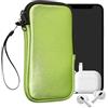 kwmobile Custodia in Neoprene con Zip per Smartphone XXL - 7 - Astuccio Portacellulare a Sacchetto con Cerniera - Borsa in verde chiaro metallizzato