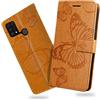 DENDICO Cover per Galaxy M31, Portafoglio Custodia in PU Pelle per Samsung Galaxy M31, Antiurto Cover a Libro con Slot per Carte, Giallo