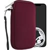 kwmobile Custodia in Neoprene con Zip per Smartphone L - 6,5 - Astuccio Portacellulare a Sacchetto con Cerniera - Borsa in bordeaux