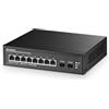 Binardat Switch a 10 porte 2,5 G, 2 porte SFP+ 10 G, 8 porte 2,5 G, compatibile con 100/1000 Mbps, switch Ethernet binardato senza ventola in metallo, per gaming, NAS, piccole imprese, Plug & Play