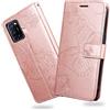 DENDICO Cover per Oppo A52 / Oppo A72 / Oppo A92, Portafoglio Custodia in PU Pelle per Oppo A52 / Oppo A72 / Oppo A92, Antiurto Cover a Libro con Slot per Carte, Oro Rosa