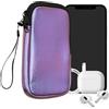 kwmobile Custodia in Neoprene con Zip per Smartphone XXL - 7 - Astuccio Portacellulare a Sacchetto con Cerniera - Borsa in lavanda metallizzato