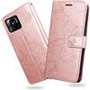 DENDICO Cover per Xiaomi Redmi 10C, Portafoglio Custodia in PU Pelle per Xiaomi Redmi 10C, Antiurto Cover a Libro con Slot per Carte, Oro Rosa