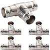 KUOQIY 5 Pezzi BNC 3 Vie Femmina a Femmina T Adattatore, BNC T Splitter Combiner RF Coassiale Jack, per CCTV, Antenna, Cavo Coassiale
