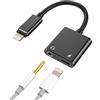 zoyuzan Adattatore per auricolari da jack Lightning a 3,5 mm per iPhone (2in1) cavo caricabatterie certificato per Apple MFI cuffie presa accessorio per 14 13 12 11 Pro Max per iPad Air audio auto auricolare