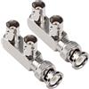 KUOQIY 2 Pezzi Rame BNC 3 Vie 1 Maschio a 2 Femmina Adattatore, BNC F Splitter Combiner RF Coassiale Jack, per CCTV, Antenna, Cavo Coassiale