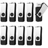 RAOYI Chiavette USB 2.0 da 1GB, 10 Pezzi con Clip in Metallo Ruotabile 360° - Penne USB per PC, Laptop, TV, Autoradio - Unità Flash Nero