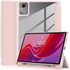 YRH Custodia per Lenovo Tab M11 con portapenne 11 pollici 2024, [Auto Wake/Sleep] Cover posteriore trasparente per tablet Lenovo M11 [TB330FU /TB330XU] (Rosa)