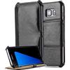 Cadorabo Custodia per Samsung Galaxy S7 Edge Custodia di Libro di Finta-Pelle Hot Stand in Nero Piano - Senza Chiusura Magnetica con Supporto Funzione e Supporto di Angolo - Cover Case Wallet