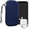 kwmobile Custodia in Neoprene con Zip per Smartphone L - 6,5 - Astuccio Portacellulare a Sacchetto con Cerniera - Borsa in blu scuro