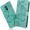 DENDICO Cover per Huawei Mate 20 Lite, Portafoglio Custodia in PU Pelle per Huawei Mate 20 Lite, Antiurto Cover a Libro con Slot per Carte, Verde