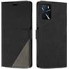 SONWO Cover per Oppo A16S / A54s Custodia, Flip Caso in PU Pelle Case Cover Premium Portafoglio Custodia per Oppo A16S / A54s, Slot per Schede, Supporto Stand, Nero