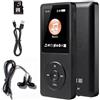 BORDEAG Lettore MP3 da 64 GB, lettore MP3 Bluetooth 5.0 con schermo a colori TFT da 1,8, lettore musicale portatile con altoparlante, musica HiFi, registrazione e-book, supporto fino a 128 GB