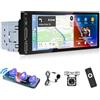Hodozzy Autoradio 1 Din Senza Fili Carplay Android Auto, Stereo 1 Din Vivavoce Bluetooth Mirror Link, 6,86 Pollici Touch Screen Autoradio FM/EQ/USB AUX/Lettore MP5 Auto con Telecamera Schermo