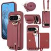 XMTON Custodia per Google Pixel 10 Pro XL Crossbody con portafoglio [slot per schede] [cavalletto ad anello] Custodia in pelle di Alta Qualità Cover a tracolla per Google Pixel 10 Pro XL, Bordeaux