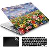 AMCJJ Compatibile con MacBook Air 15 pollici Caso 2024 2023 Rilascio M3 A3114 M2 A2941 Touch ID, Plastica Hard Shell Caso & Tastiera Cover & Screen Protector - Flowers