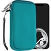 kwmobile Custodia in Neoprene con Zip per Smartphone M - 5,5 - Astuccio Portacellulare a Sacchetto con Cerniera - Borsa in petrolio