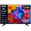 TuTu TU25Q1FQ-T8 Smart TV 25 Pollici (64 cm), QLED Full HD Collegato Televisione con Tizen OS, WiFi, Bluetooth, App Store, AirPlay, Tripla sintonizzatore (DVB-T/T2, DVB-C, DVB-S/S2), Molotov e Altro