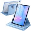 JETech Custodia Rotante per Samsung Galaxy Tab S10 Lite / S10 FE / S9 FE 10,9 Pollici / S9 11 Pollici con S Pen Holder, 360 Gradi Rotazione Protettiva Supporto Cover Chiaro Retro (Blu)