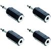 Generico 4 Pezzi Adattatore Jack 3.5 Mono a Stereo, Convertitore Audio Spina Maschio Mono 3,5mm a Presa Femmina Stereo 3,5mm, Connettore Esagonale per Mixer, Chitarra, Sintetizzatori e Cuffie - Kit 4pz