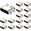 Greluma 15 Pz Presa USB-3.1 USB C, connettore femmina tipo C a 16 pin per progettazione PCB, fai da te, ricarica ad alta corrente - SMD, SMT
