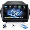CAMECHO [Qualcomm 8-Core] Android 15 Autoradio per Hyundai IX35 2010-2015, 4+64G Navi Wireless Carplay DSP, 10.1 Stereo 2 Din WiFi Android Auto FM/RDS Bluetooth 5.1 MirrorLink +Telecamera Posteriore