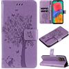Fatcatparadise Cover per Samsung Galaxy M33 5G, Custodia Samsung M33 5G, Custodia Portafoglio a Libro in Pelle Flip Cover e TPU Silicone con Funzione Supporto Chiusura Magnetica (Lavanda)