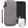 kwmobile Custodia in Neoprene con Zip per Smartphone XXL - 7 - Astuccio Portacellulare a Sacchetto con Cerniera - Borsa in stone dust