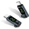 Duttek Adattatore USB C da 80 Gbps con display a LED (confezione da 2), adattatore di prolunga USB C femmina a maschio da 240 W, compatibile con Thunderbolt 5, iPhone 15/16, MacBook, iPad