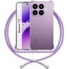 ANFAIRLACE Cover Cordino Compatibile con Xiaomi 17T, Viola | Custodia Laccio Trasparente Silicone Morbido Regolabile Antiurto Rinforza Angoli Cuscino d'Aria Chiaro Case