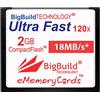 BigBuild Technology eMemoryCards Scheda di memoria 2GB Ultra Fast 18MB/s CompactFlash compatibile con Canon 10D/20D/30D/40D/50D/1D/1Ds/5D/5Ds/7D Mark I/II/III/IV, Nikon D, Olympus E, Sony Alpha, Leica S Cameras