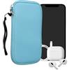 kwmobile Custodia in Neoprene con Zip per Smartphone XXL - 7 - Astuccio Portacellulare a Sacchetto con Cerniera - Borsa in blu chiaro