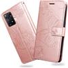 DENDICO Cover per Xiaomi Redmi Note 11 PRO 4G / 5G, Portafoglio Custodia in PU Pelle per Xiaomi Redmi Note 11 PRO 4G / 5G, Antiurto Cover a Libro con Slot per Carte, Oro Rosa