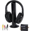 PROW TV Cuffie Over-Ear Senza Fili con Base Trasmettitore e Funzione di Monitoraggio Radio FM per Anziani, Supporto RCA, AUX, Porta Ottica e Coassiale