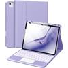 Harvopu Custodia per iPad Air 13 pollici e Pro 12.9 con tastiera - Multi-Touch Trackpad, 7 colori retroilluminato, copertura rimovibile per tastiera Folio per iPad Pro 12.9 (6a, 5a, 4a, 3a generazione