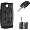 SALPIE Guscio Chiave 3 Tasti No Vano Batteria Compatibile con CITROEN C2 C3 C4 C5, PEUGEOT 107 207 307 407 308 409 407 607