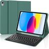 IVEOPPE Cover Tastiera per iPad 11 A16 Generazione/10 Generation (11/10.9 pollici, 2025/2022), Custodia Tastiera Italiano QWERTY Bluetooth Staccabile per iPad 10/11 Generazione con Portapenna, Verde scuro