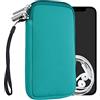 kwmobile Custodia in Neoprene con Zip per Smartphone L - 6,5 - Astuccio Portacellulare a Sacchetto con Cerniera - Borsa in turchese