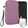 kwmobile Custodia in Neoprene con Zip per Smartphone XL - 6,7/6,8 - Astuccio Portacellulare a Sacchetto con Cerniera - Borsa in lavanda