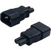 AAOTOKK CA IEC 320 C14 a C7 Adattatore,10A 125V IEC 3 Poli Maschio a 2 Poli Femmina Adattatore di Alimentazione, Adattatore Polarizzato Convertitore CA IEC C7 a C14 per TV LED Ecc (2Pezzi)