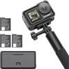 DJI Osmo Action 5 Pro Combo Adventure, action cam 4K con sensore 1/1.3, batteria lunga durata 12h con 3 batterie, stabilizzazione, due touchscreen OLED, mini action cam per viaggi, vlog, Singola
