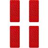 4R Quattroerre.it Quattroerre 5554 Adesivi Rifrangenti Rettangoli Diamond Flat, Rosso, Set di 4