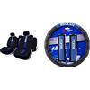 Sparco Spc1011 Set Di Coprisedili Auto, Classic Nero/Blu, Set Di 9 & Spc1111Kaz Copri Volante E Cuscini, Blu, Taglia Unica