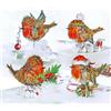 CUT POPUP.COM CUTPOPUP Confezione 4 Pettirosso - Biglietti Natale2024, Biglietti Auguri Natale, Biglietti Auguri Natalizi, Christmas Cards (Pack 4 Robin) US8-SET2IT