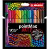 STABILO pointMax - Fineliner Premium - ARTY - Astuccio da 15 - Colori assortiti
